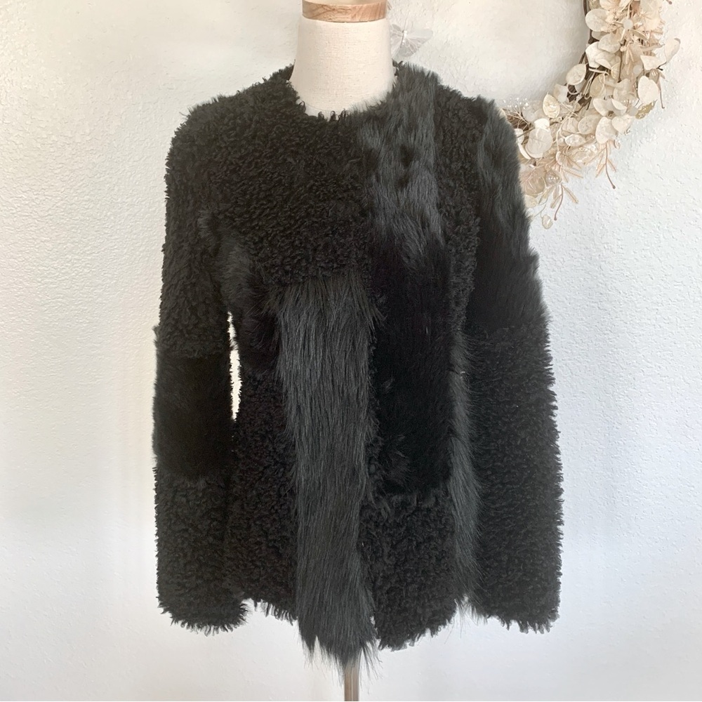 🖤 EXPRESS Black Pieced Patchwork Mixed Panels Fa… - image 5